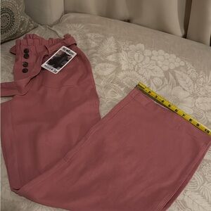 Rewash Dusty Pink Linen-Blend Pants